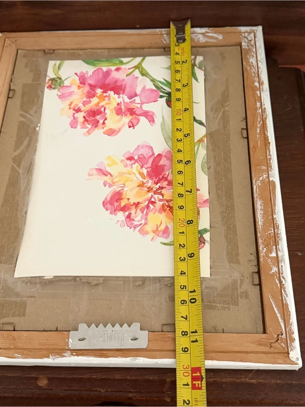 Soft Pastel Flower Painting Rustic Shabby Chic Vintage Watercolor White Framed